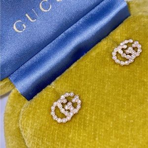 Gucci GG Running Diamond Stud Earrings
